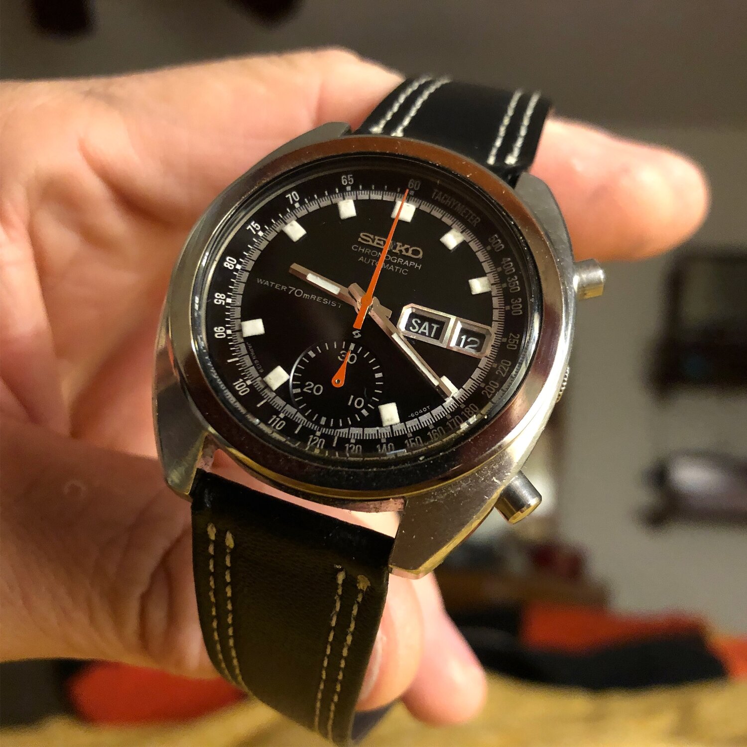 Seiko 6139-6012 Chronograph, now with NOS Tachy ring & bezel & crystal! —  Klein Vintage Watch
