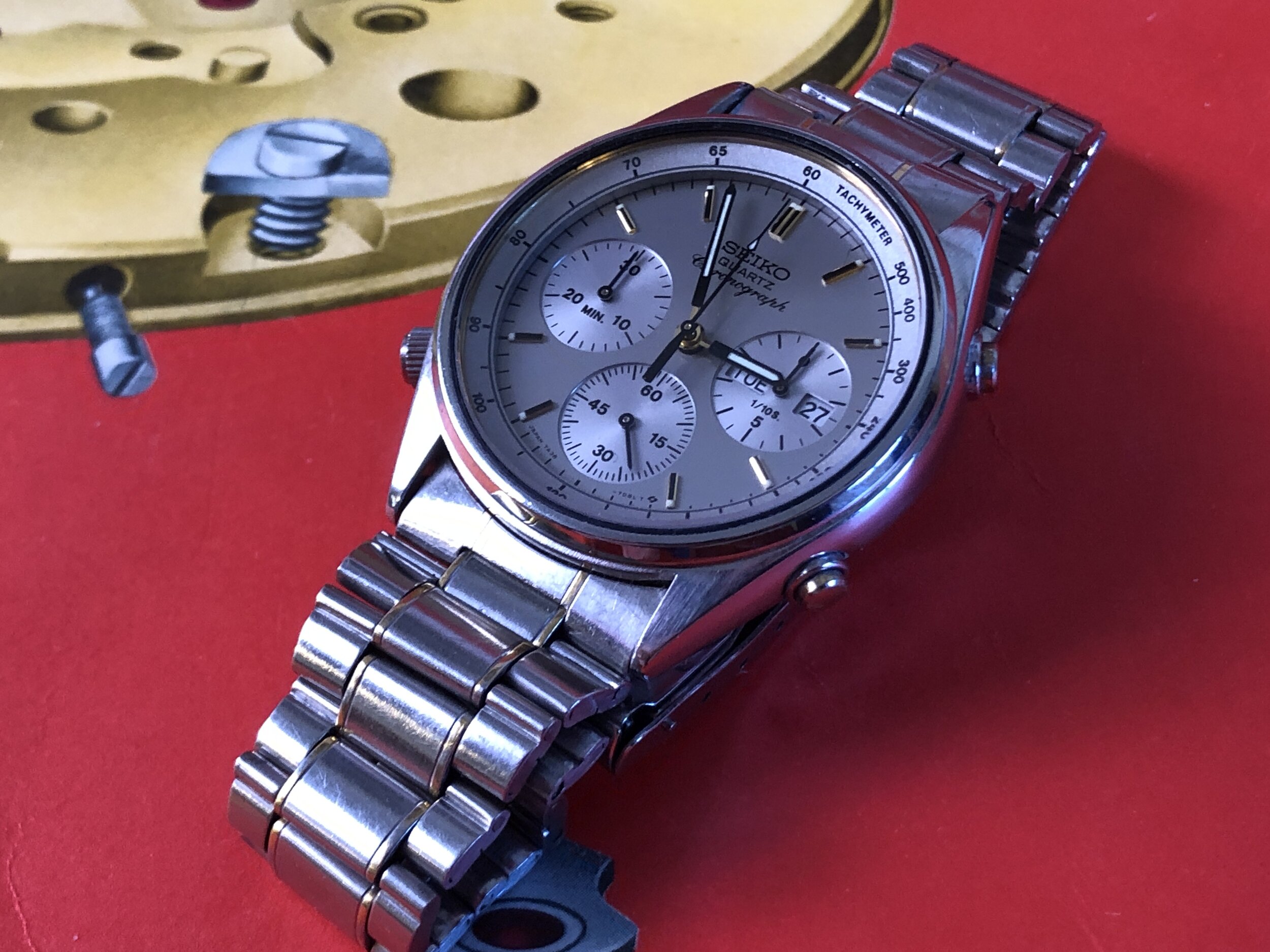 Seiko 7A38-7069 Quartz chronograph w/ day & date - Serviced! — Klein  Vintage Watch