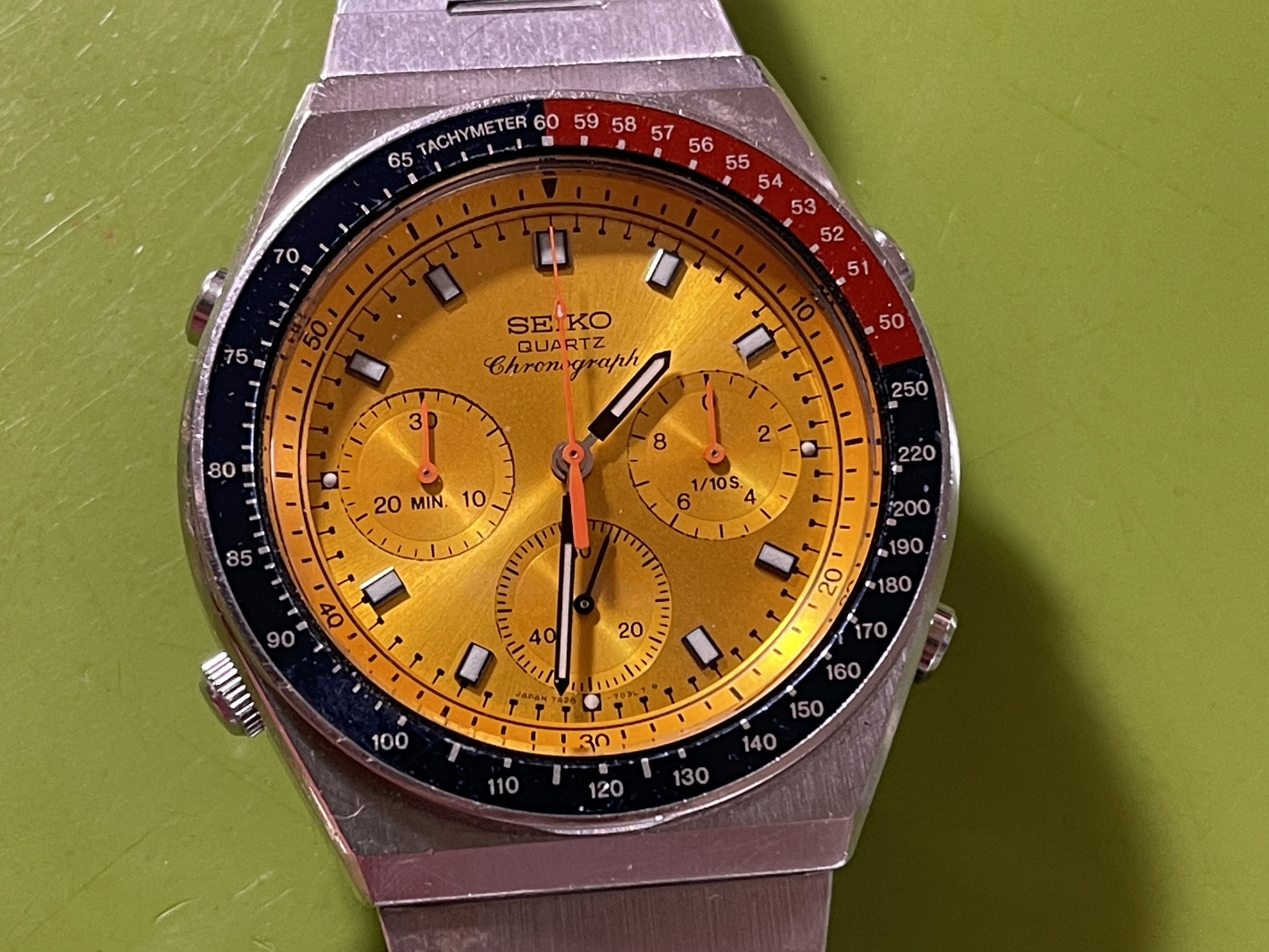Seiko 7A28-7030 'Pogue' 15j chronograph, Oct 1983, fully serviced