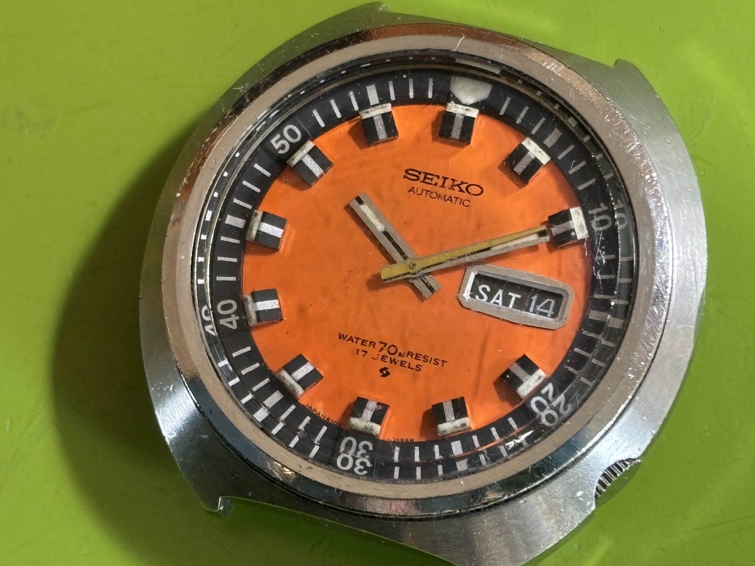 Seiko 6106-7107 Orange 70m Sport Diver, March 1970, Unserviced