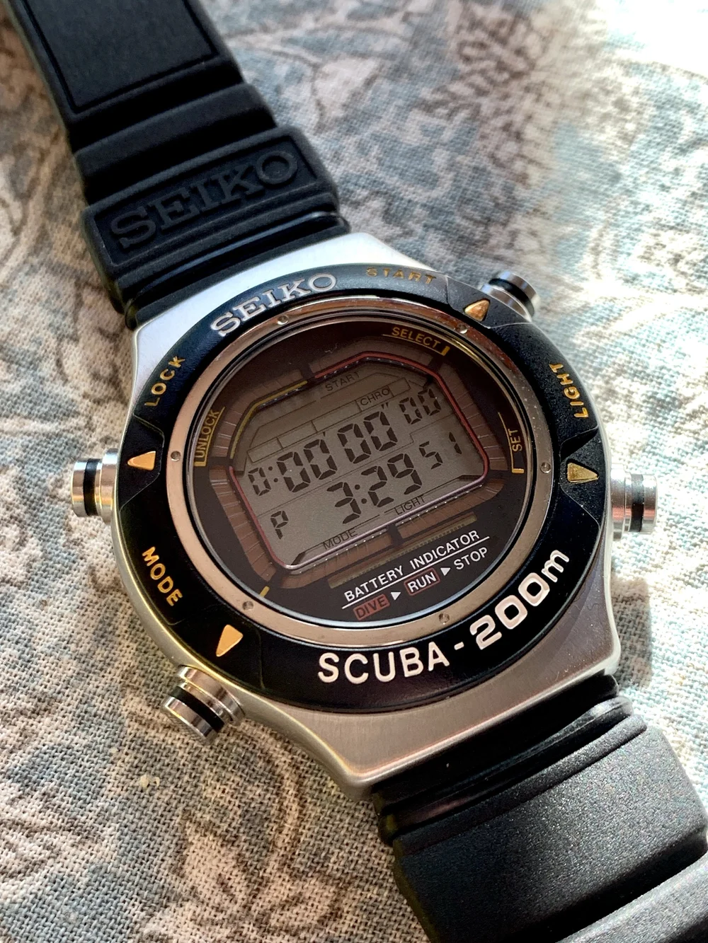 時計 1994 SEIKO SCUBA 200m air diver 1994 Seiko Scuba Air Diver's 200M S800-0019 LCD Quartz