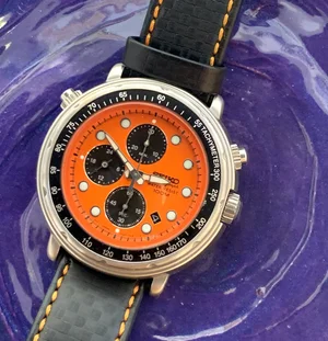 Seiko Y187-7A30 'Italian Tuna' orange w/ black subdials