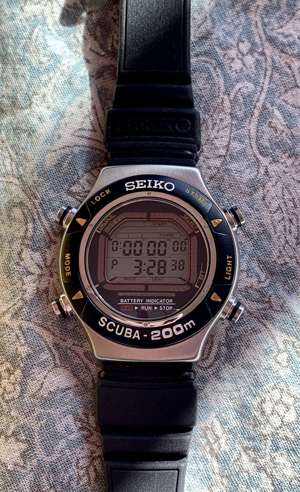 時計 1994 SEIKO SCUBA 200m air diver 1994 Seiko Scuba Air Diver's 200M S800-0019 LCD Quartz