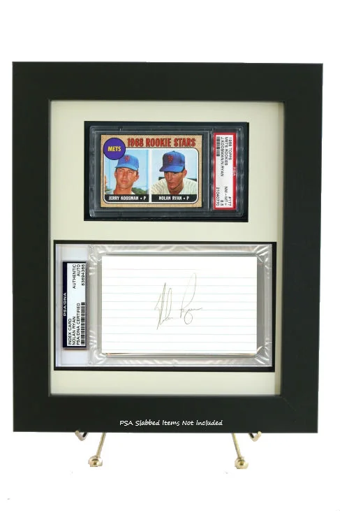Framed display for a PSA graded horizontal card w/ PSA/DNA autographed 3x5  (combo)  PSAFRAMES.COM