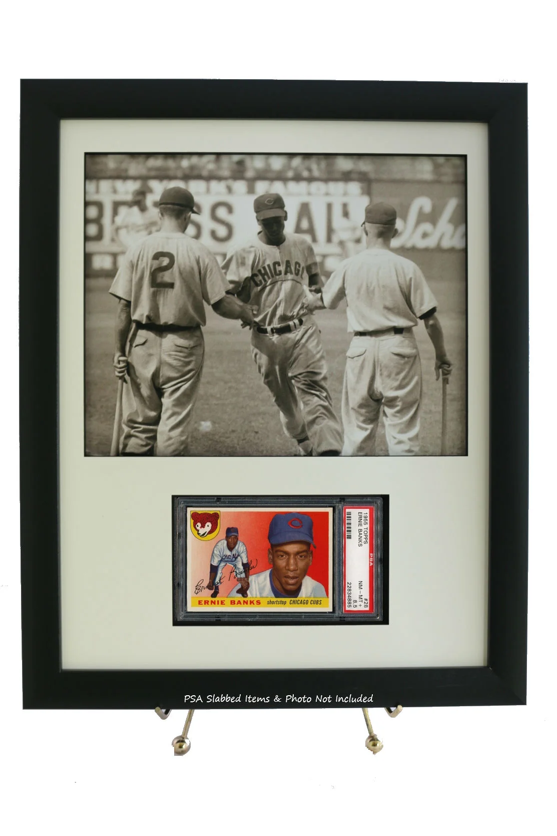 graded sports card frame with 8 x 10 horizontal photo opening framed display