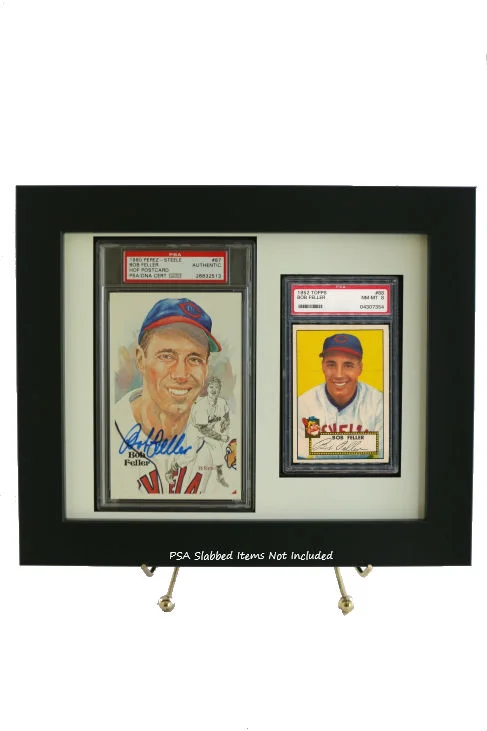 psa graded sports card frame & slabbed perez steele combo