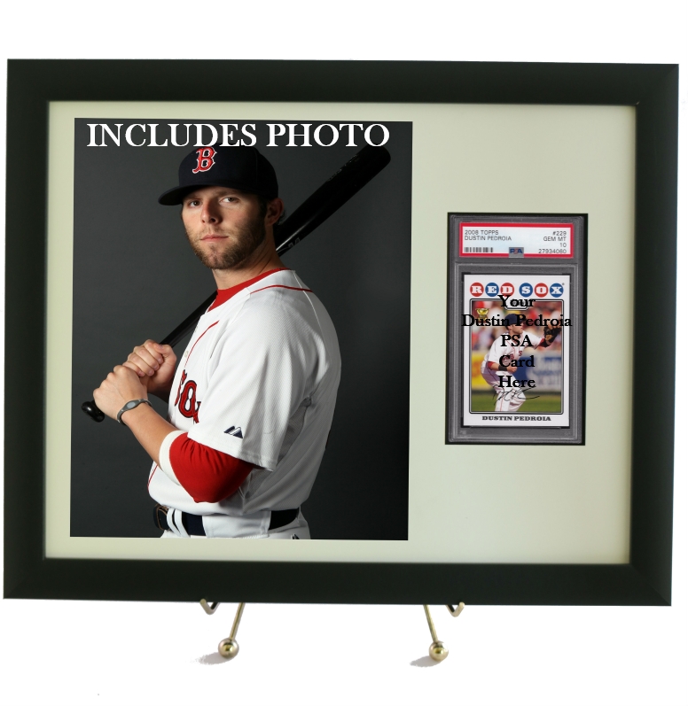 Dustin Pedroia Framed Display for YOUR PSA Card (INCLUDES PHOTO) —