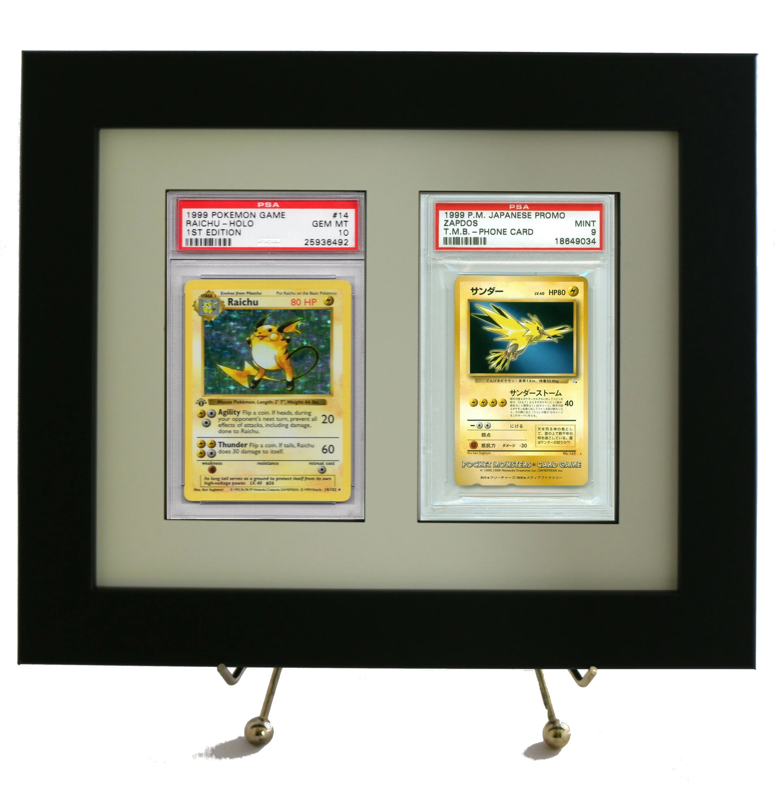 Framed Display for (2) Vertical PSA Pokemon Cards  PSAFRAMES.COM