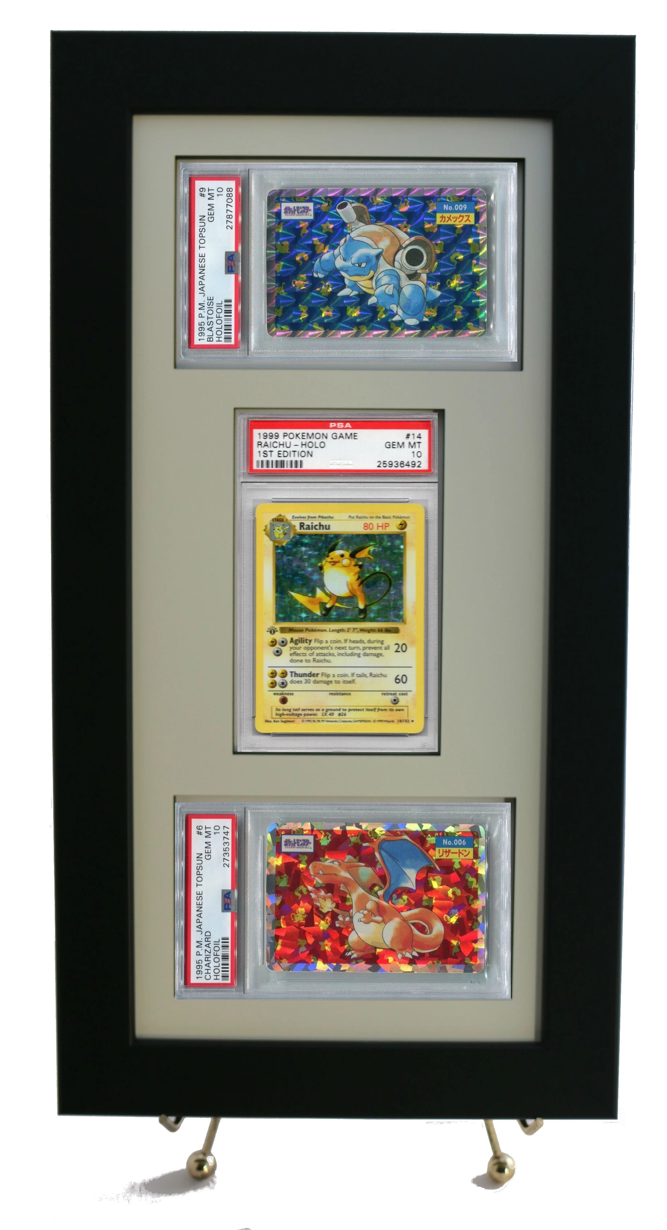 Pokemon Card Frame/Display for (2) Horizontal & (1) Vertical PSA Pokemon CardsWhite Design