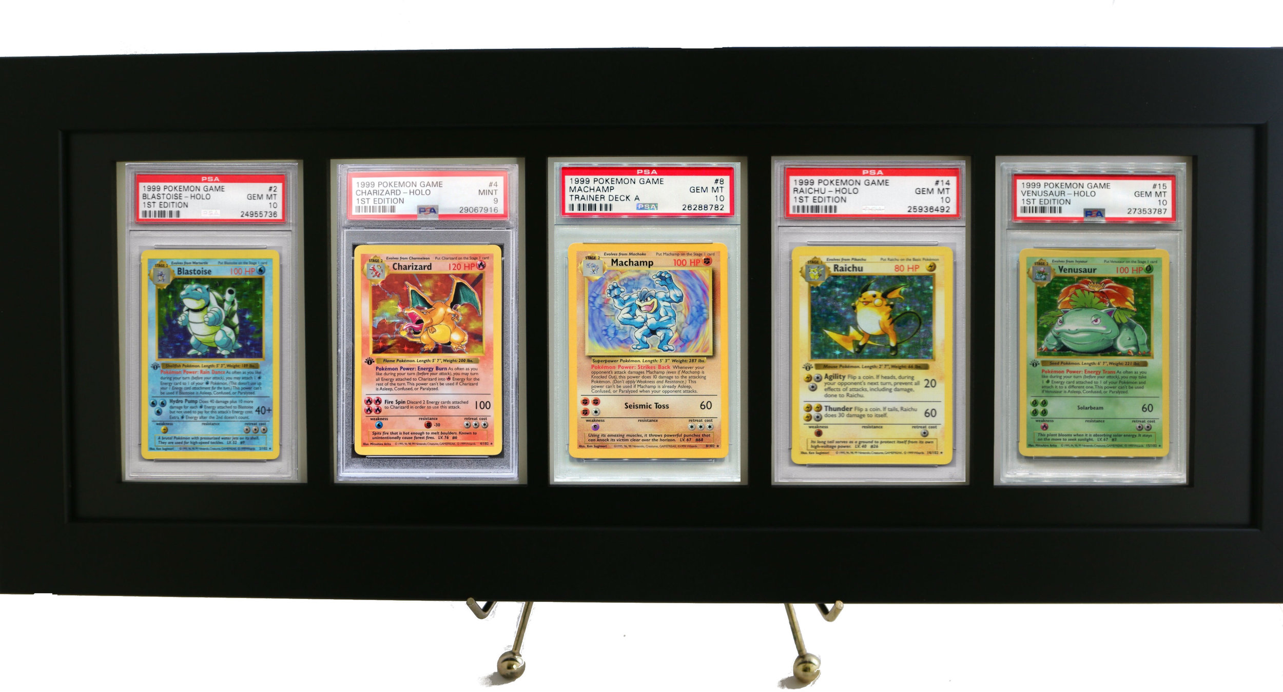 Black PSA Graded Sports Or Pokémon Dual Card Display Frame 