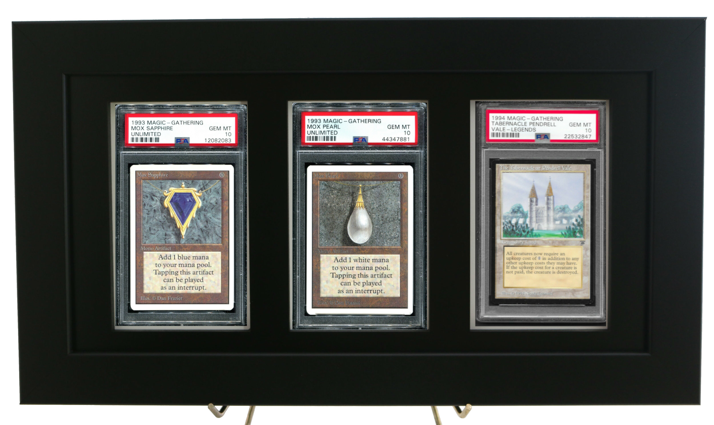 Framed Display for (3) PSA Graded Magic The Gathering (MTG) Cards   PSAFRAMES.COM