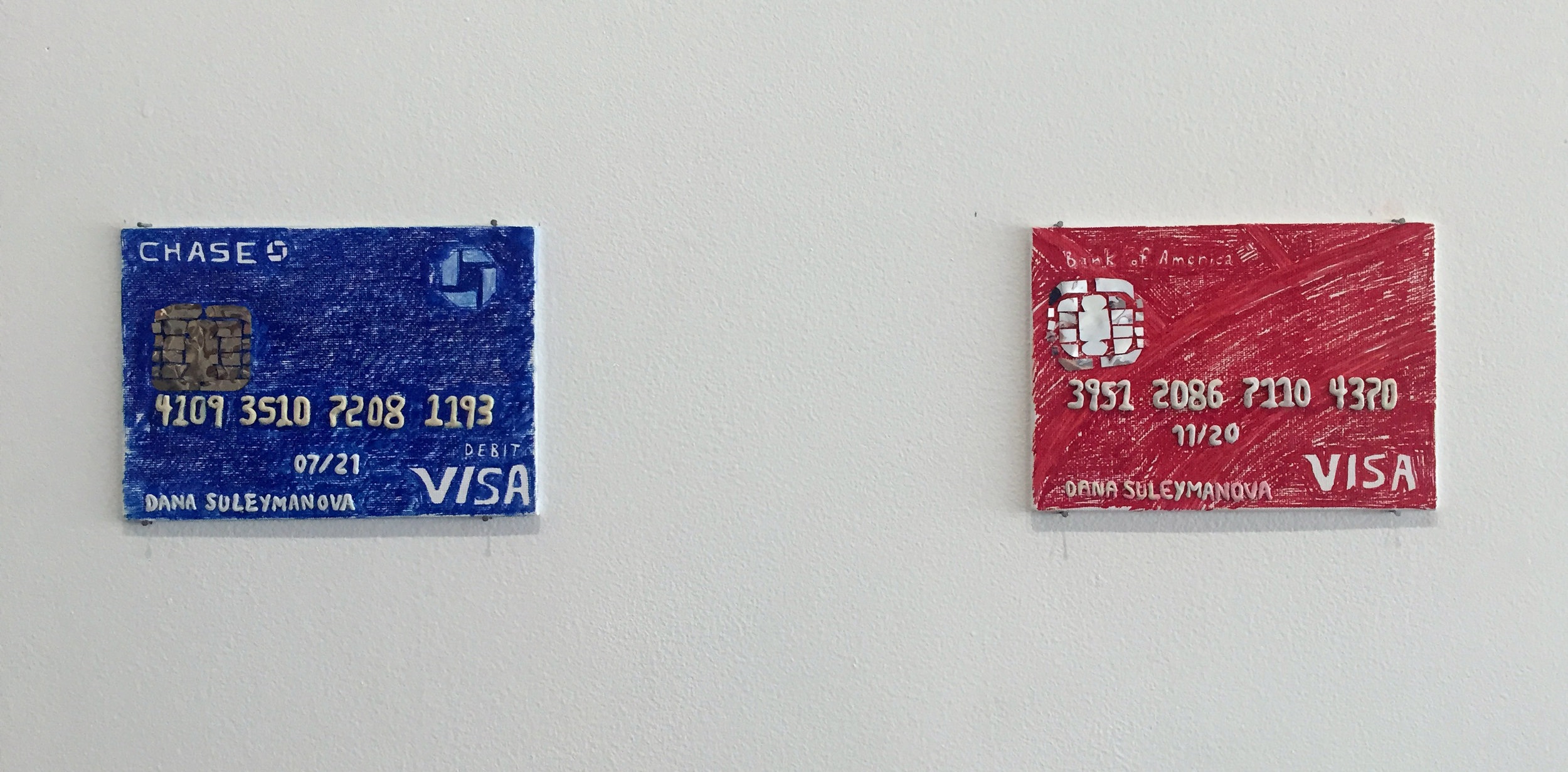 credit or debit , canvas board, sharpie, mylar, plasticine, 2018