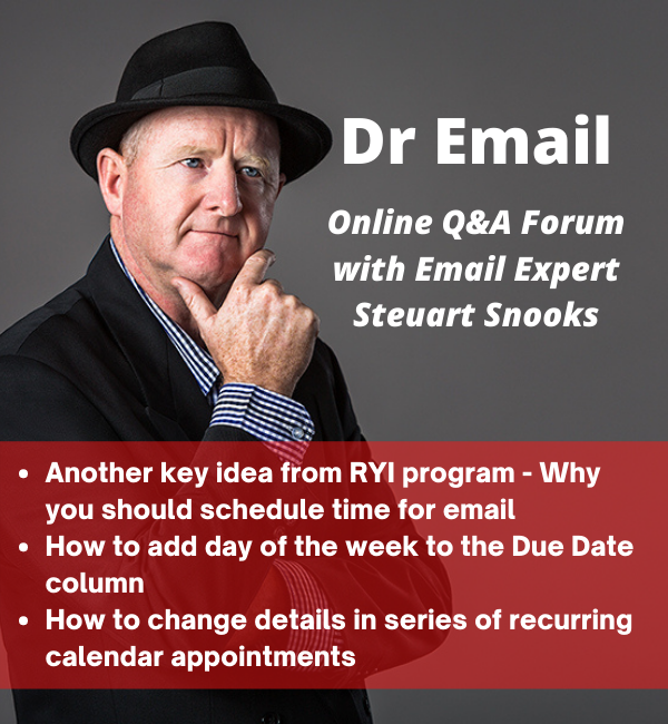 Dr Email Q&amp;A Forum - 14 July 2021