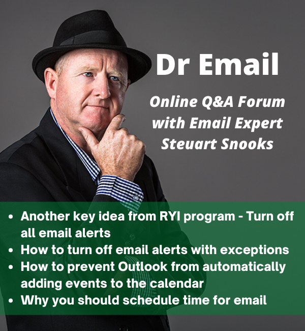 Dr Email Q&amp;A Forum - 21 July 2021