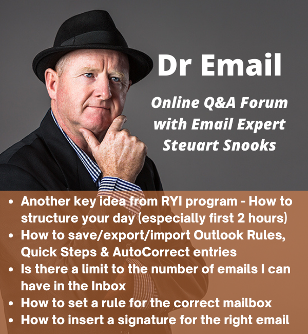 Dr Email Q&amp;A Forum - 28 July 2021