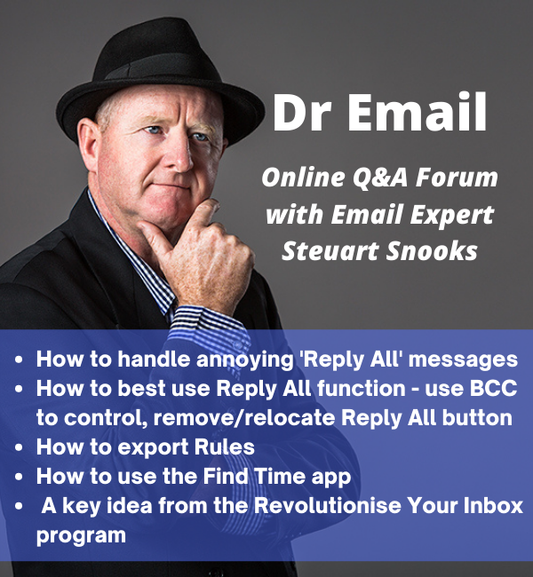 Dr Email Q&amp;A Forum - 25 August 2021