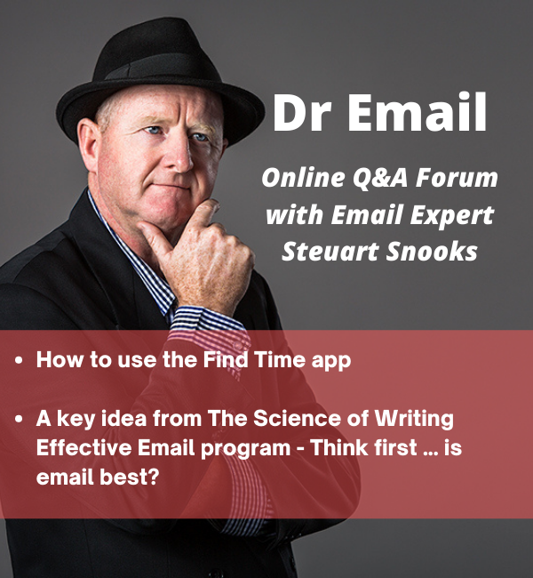 Dr Email Q&amp;A Forum - 8 September 2021