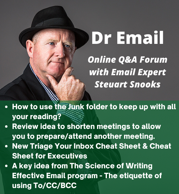 Dr Email Q&amp;A Forum - 29 September 2021