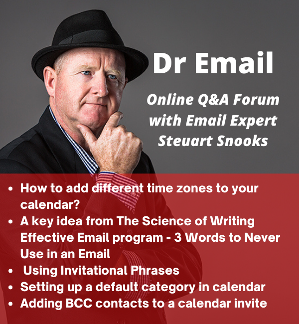 Dr Email Q&amp;A Forum - 20 October 2021