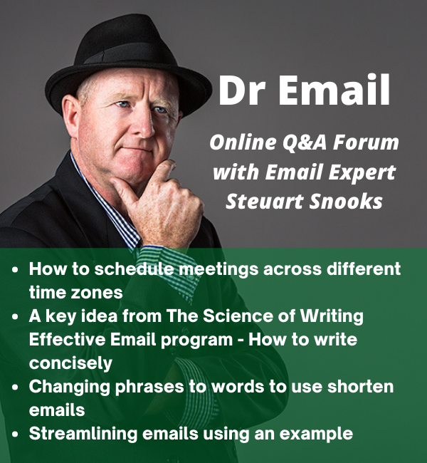 Dr Email Q&amp;A Forum - 3 November 2021