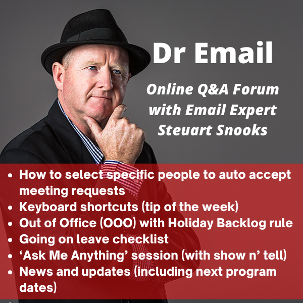 Dr Email Q&amp;A Forum - 14 December 2022