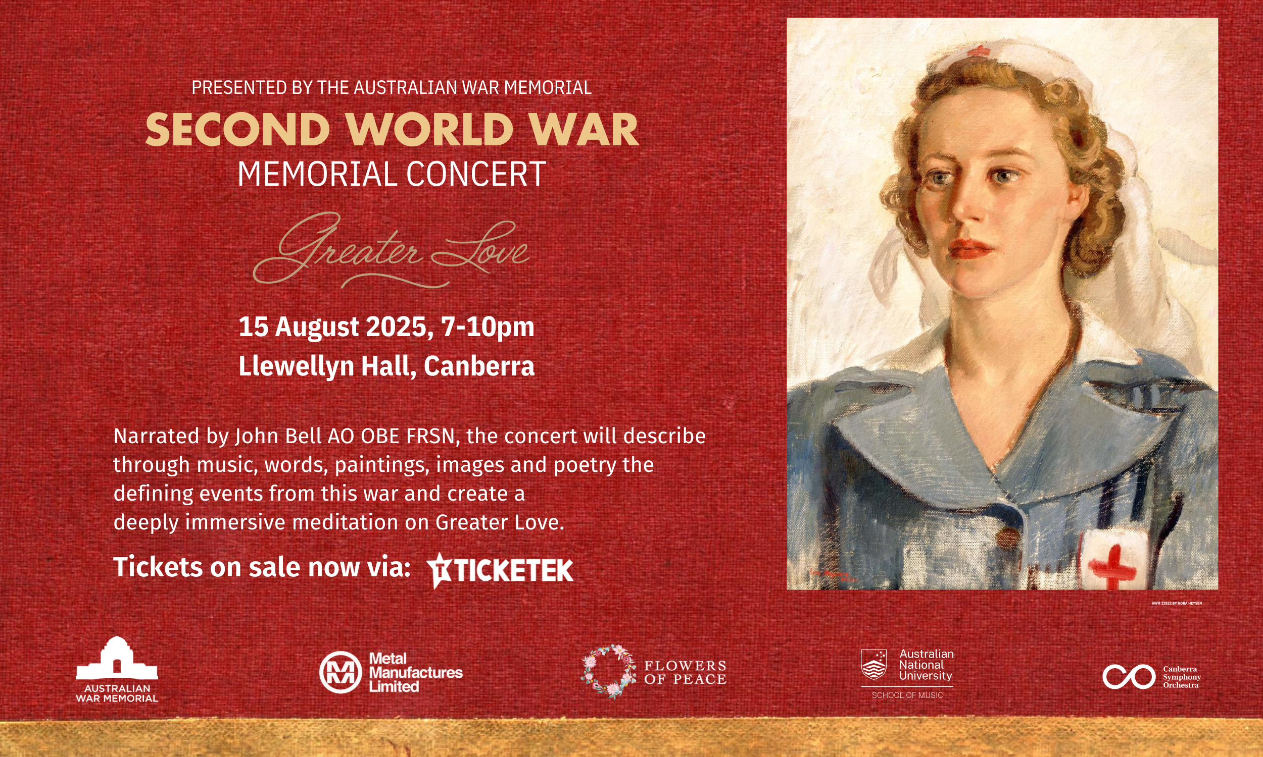 Soloist @Second World War Memorial Concert - ‘Greater Love'