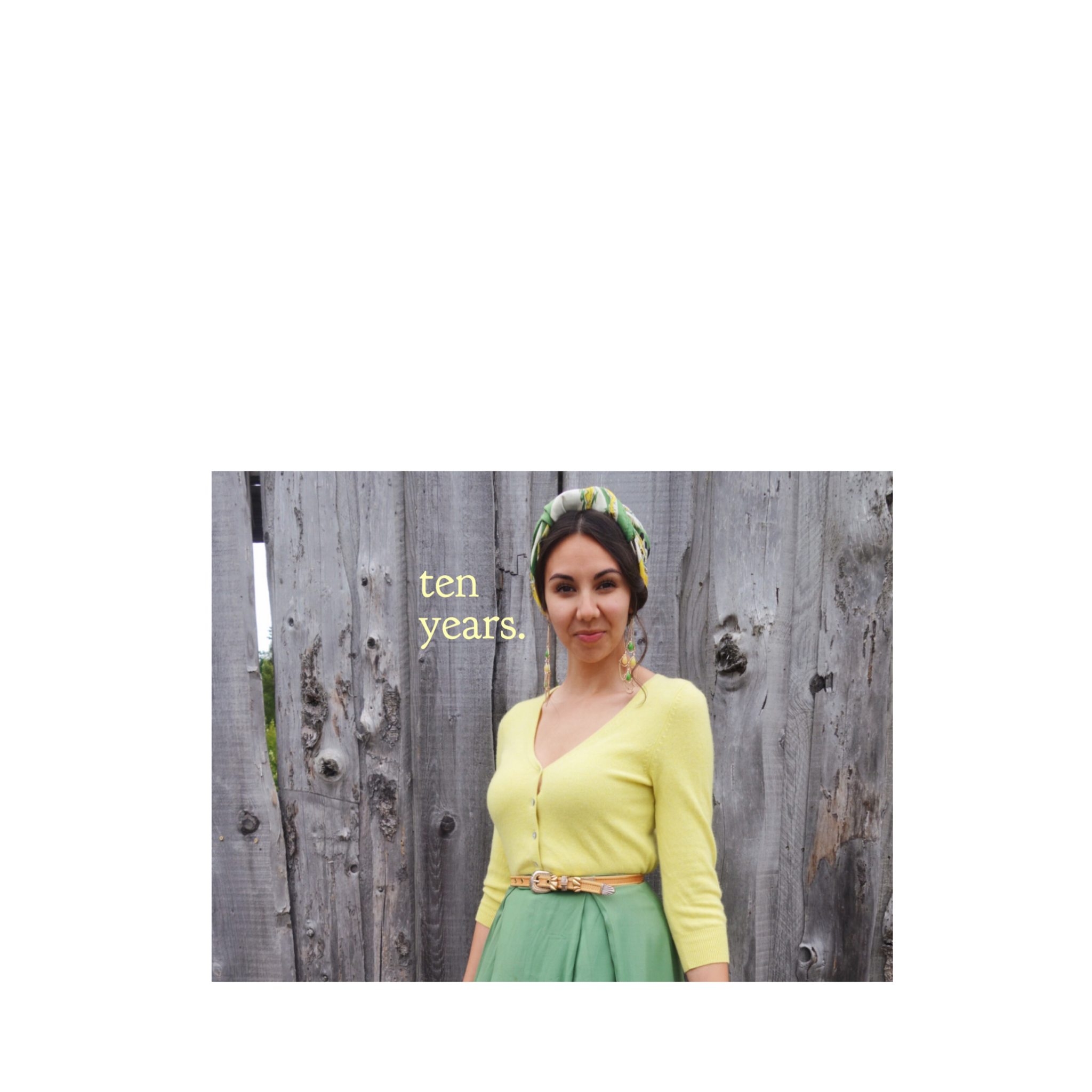      

 
   Ten Years.   Where do you see yourself in ten years?   Ten years?   Ten years.    The question echoed back at me and physically stopped me from pacing, something I often do when I’m reading out loud.  I’m currently in the middle of Rachel