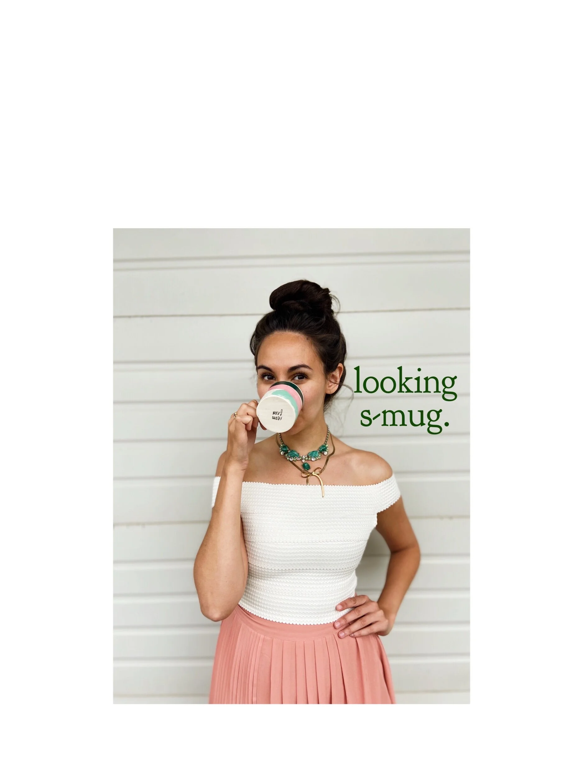 Looking S-MUG. Does my outfit match my mug? Maybe. Maybe. Are we surprised though? Our story begins at Train Stop Market. So there I was, Friday afternoon, shopping at the Market, which has become the epitome of what summer is all abo