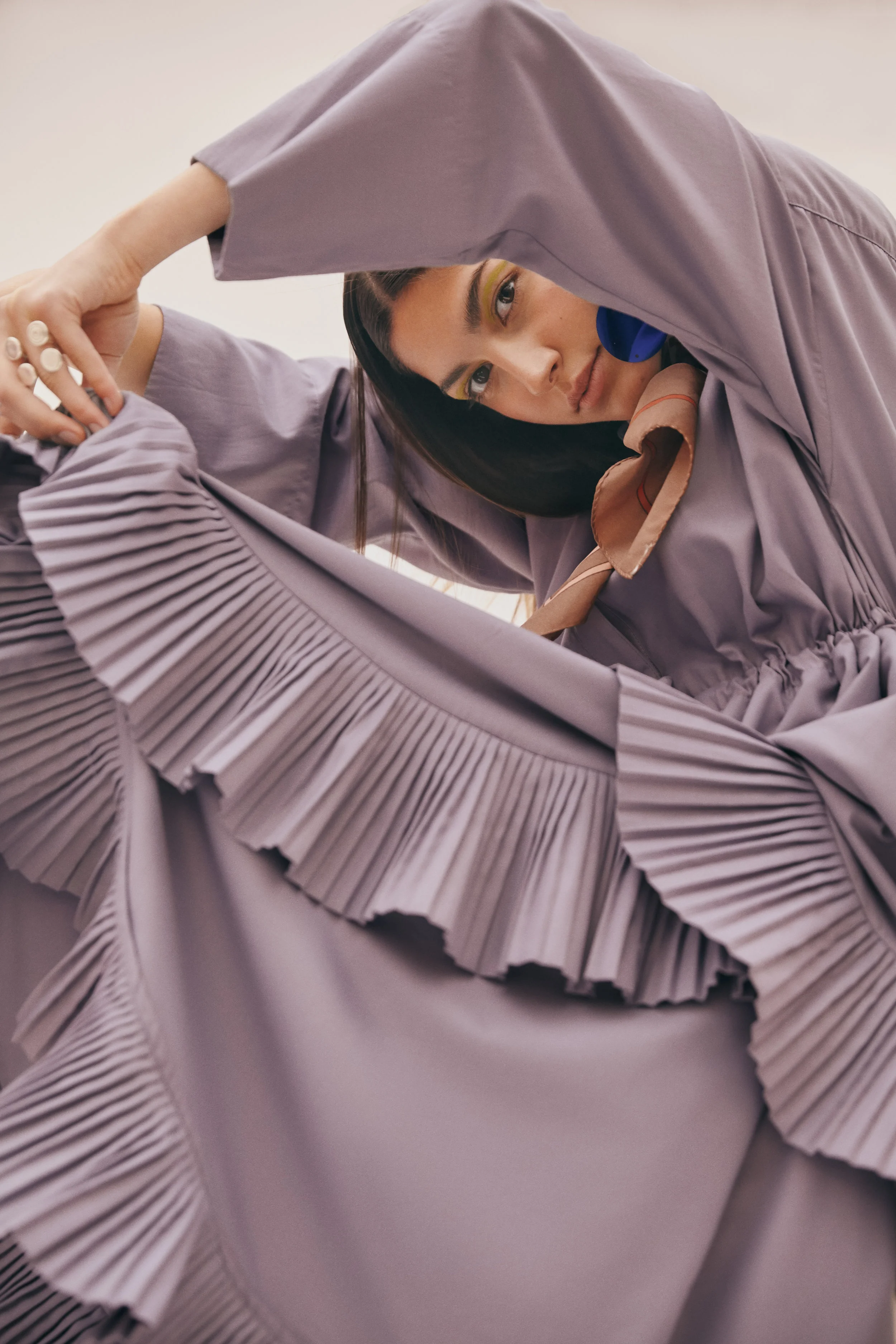 Dress: Carlo Carrizosa - Scarf: Vintage Valentino - Earrings: Aysha Bilgrami