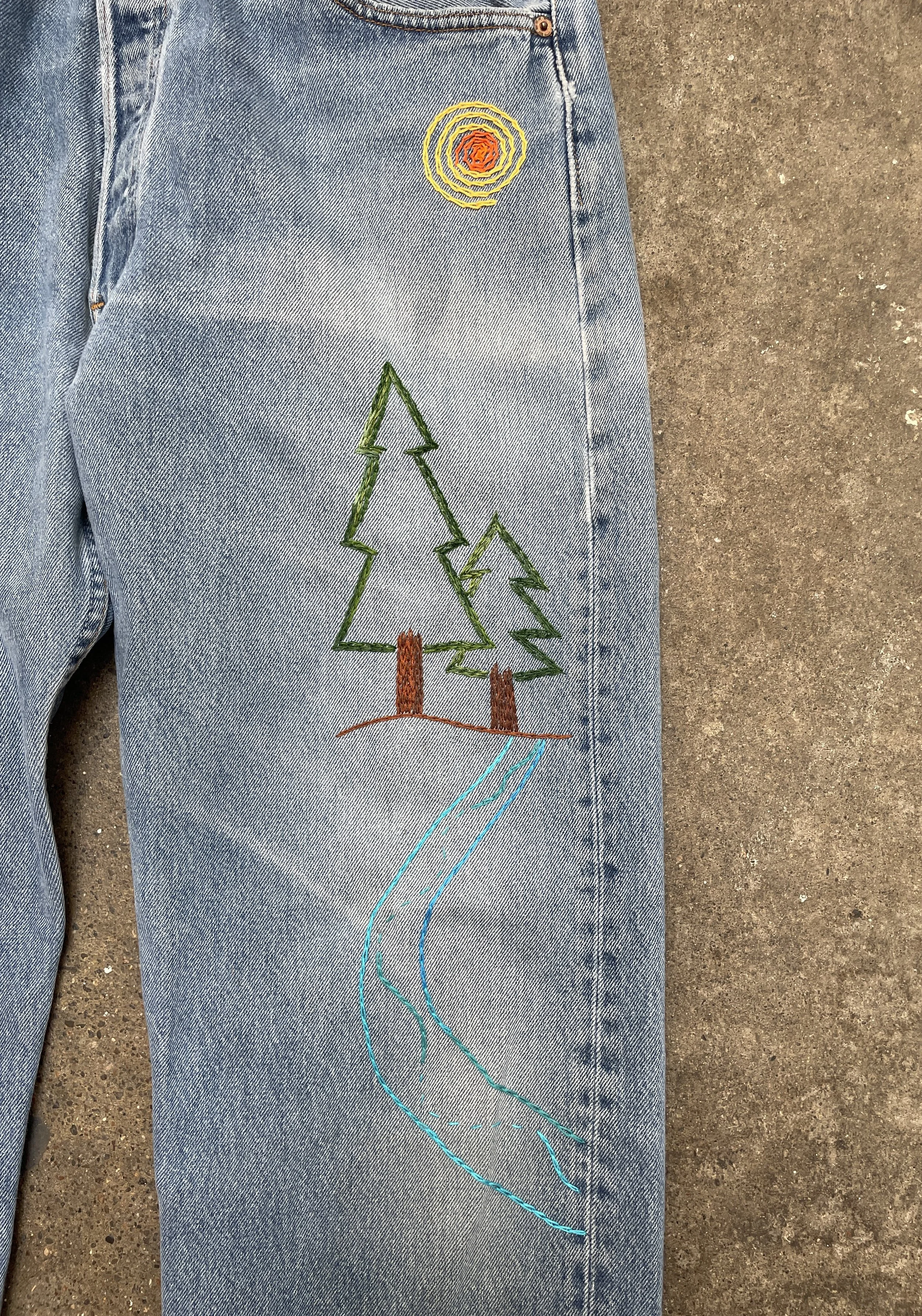 Therapy Pants No. 213-  “Forest + River”, “Patches” and "Peace"