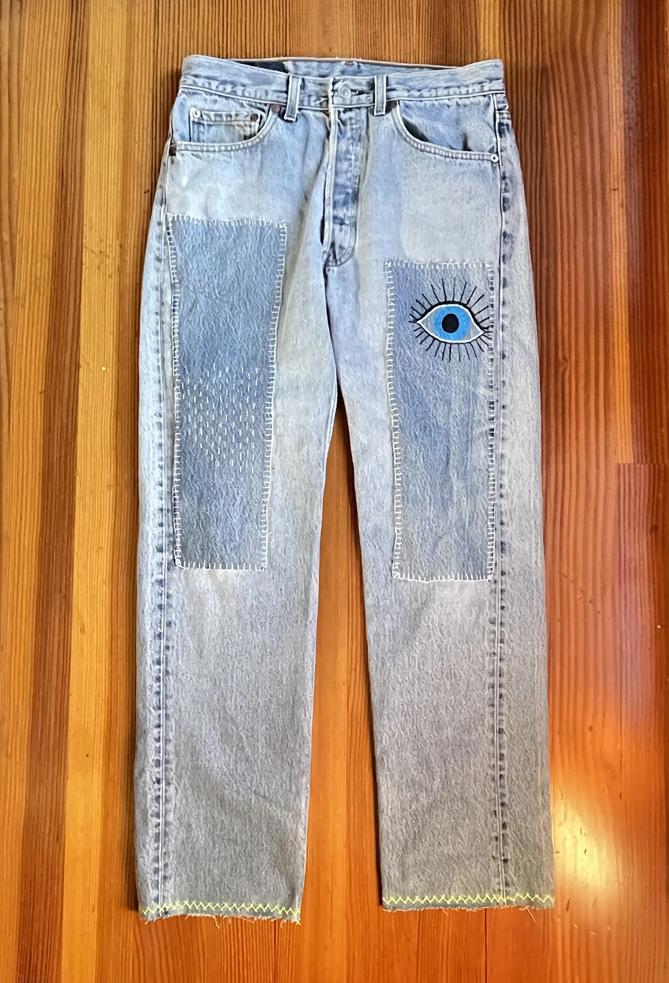 Therapy Pants No. 221 -  “Spirit Eye,  “Patches” and "Peace"