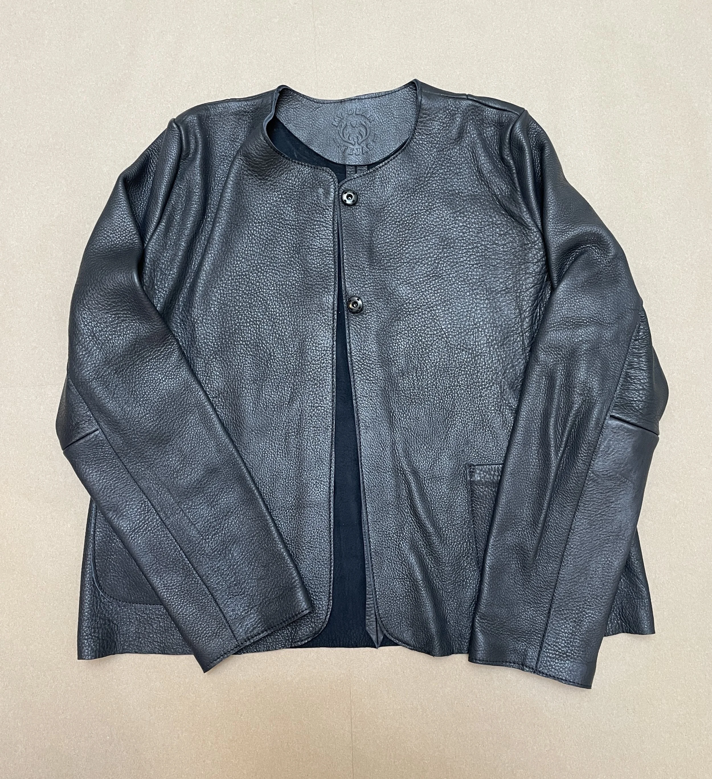 Jeannie Jacket - 2 Snap Deerskin Jacket - Black