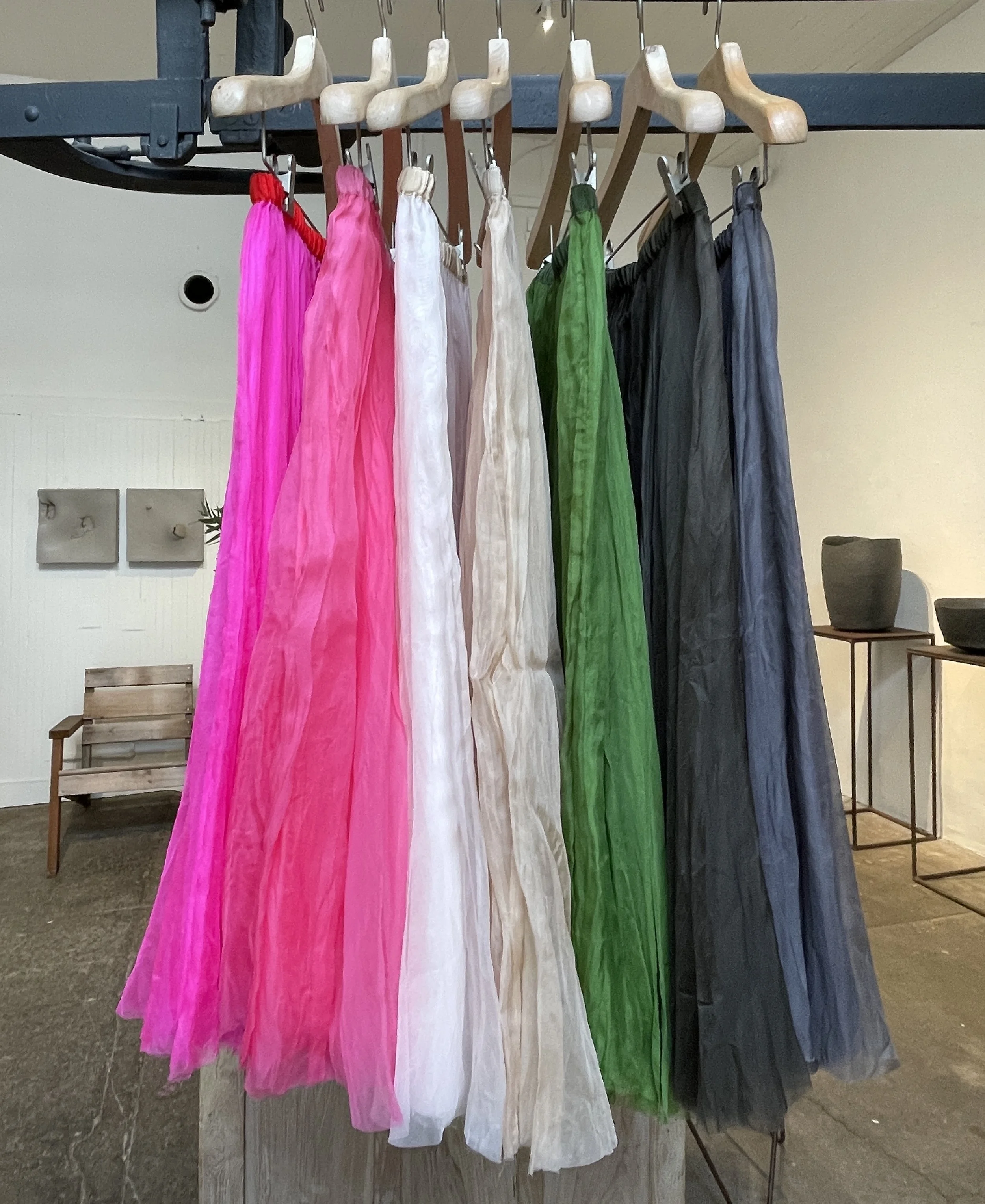 Louiza Babouryan Silk Organza Midi Skirt