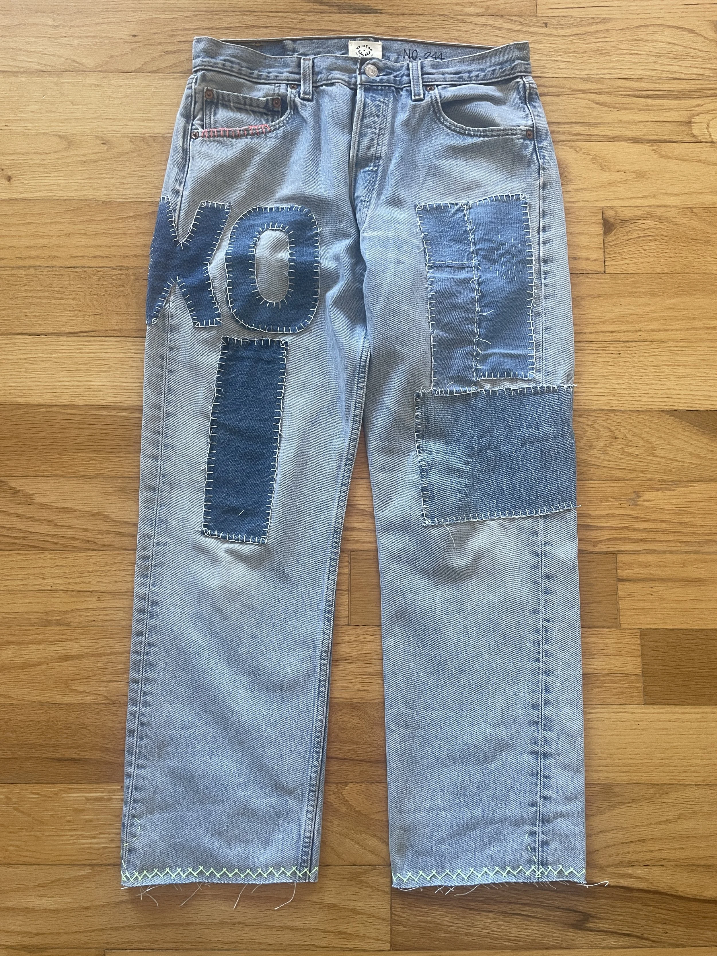 Therapy Pants No. 244 -   “XO”, “Patches” and “Peace"