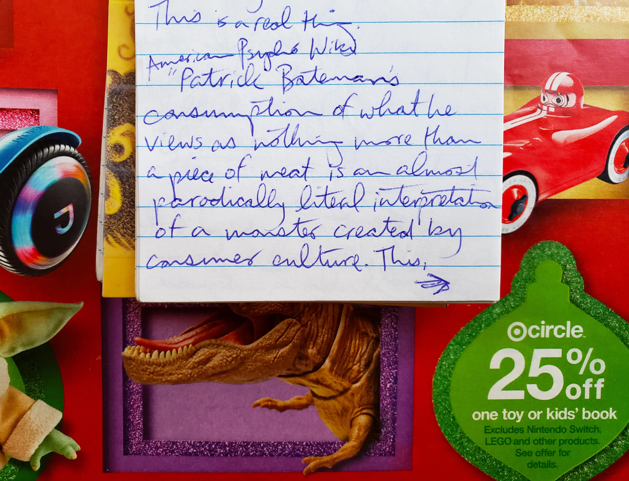 "an almost periodically literal interpretation of a monster created by consumer culture."