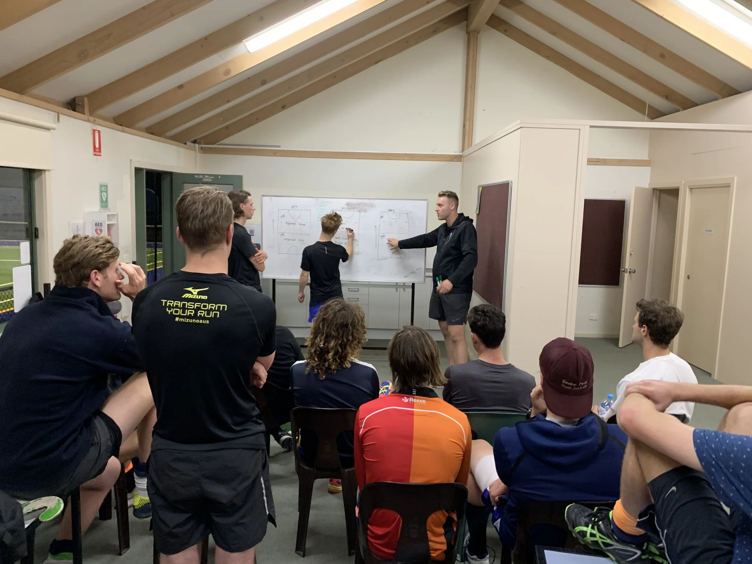 Team meeting post training on the road