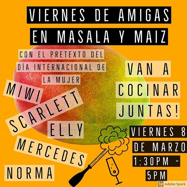 Este viernes nos vamos a juntar a cocinar y tomarnos unos vinitos pa’ festejar a las mujeres! Acompáñanos y come rico!! Menú a la carta-reservas por open table o al 5526141408 #masalaymaiz #comidarica