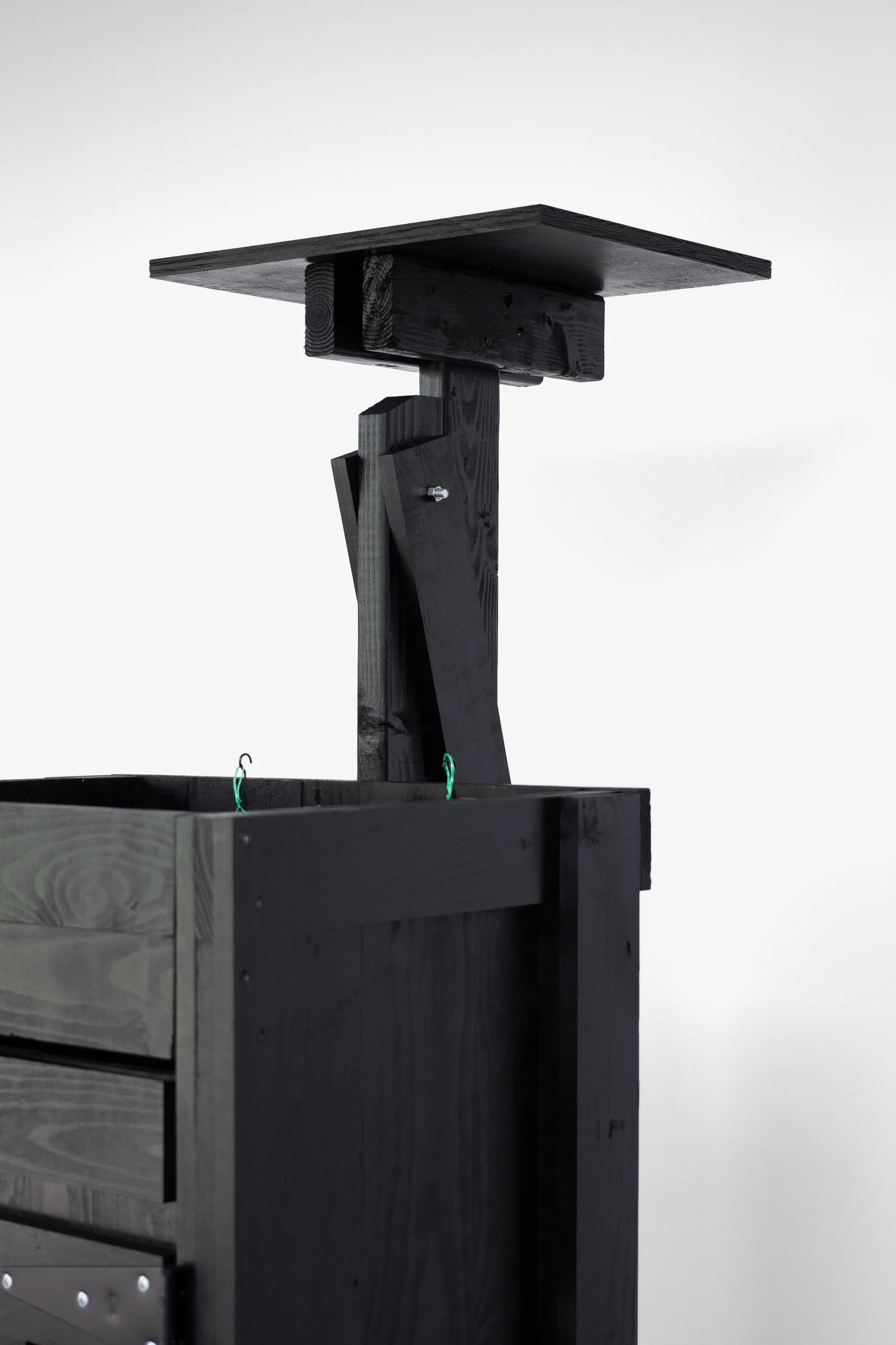 Data Server Rack, 2019 Wood, hardware, paint, hay bailing twine (University of Iowa, Stanley Museum of Art).
