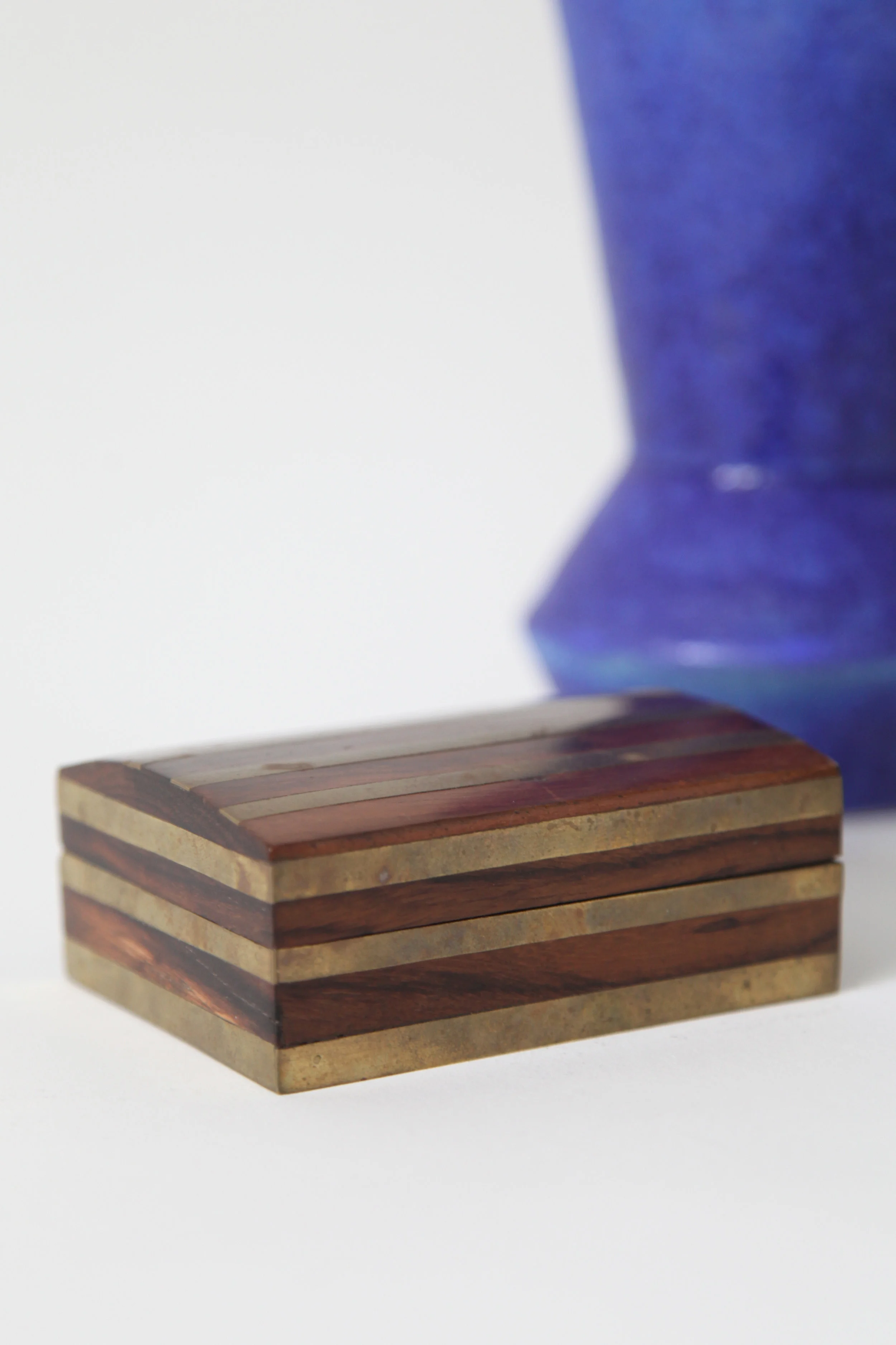 BRASS INLAY STRIPED BOX