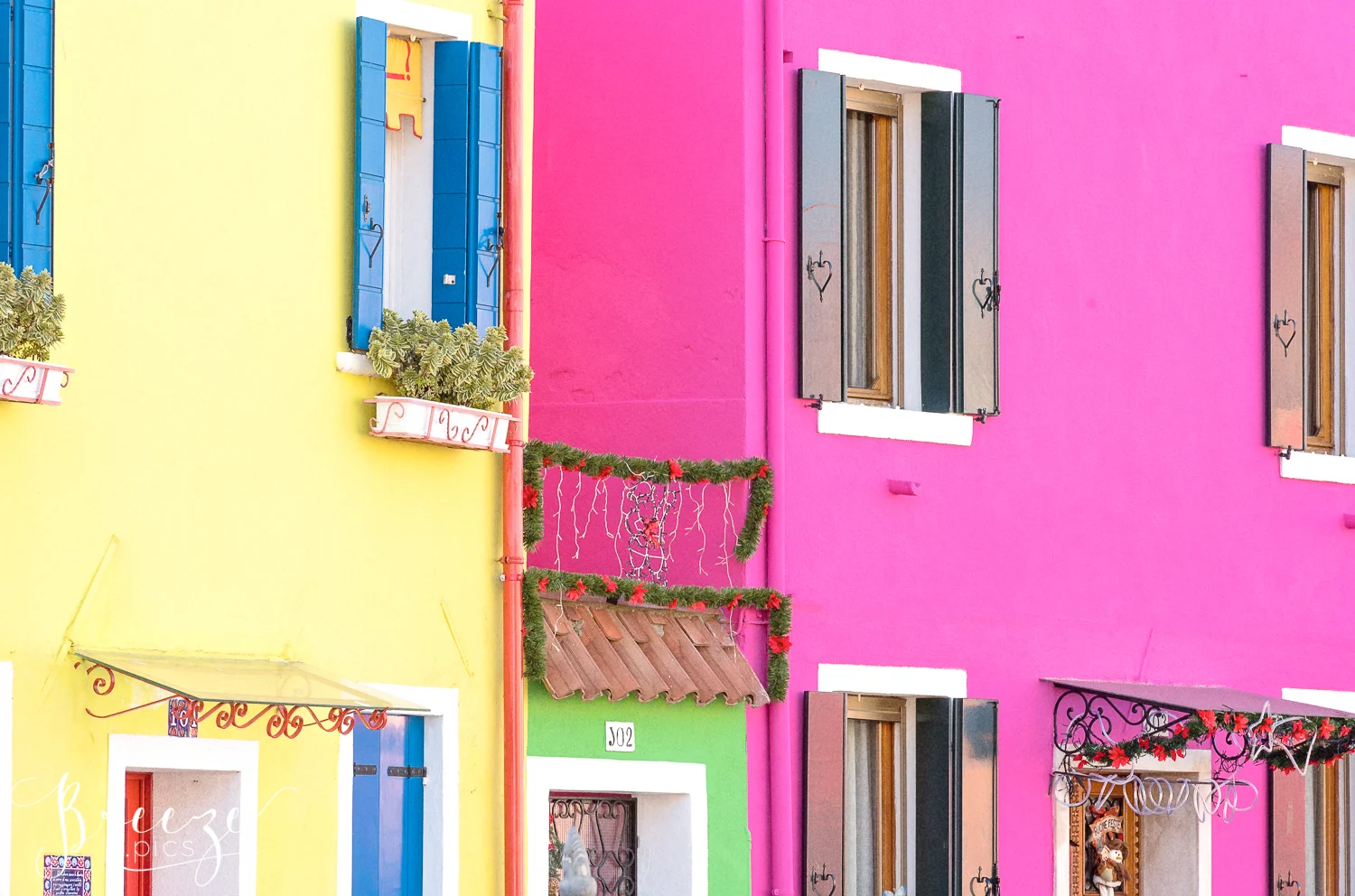 Burano Venice Italy Travel Fine Art Print Photograph, Breeze Pics, Bernadette Meyers