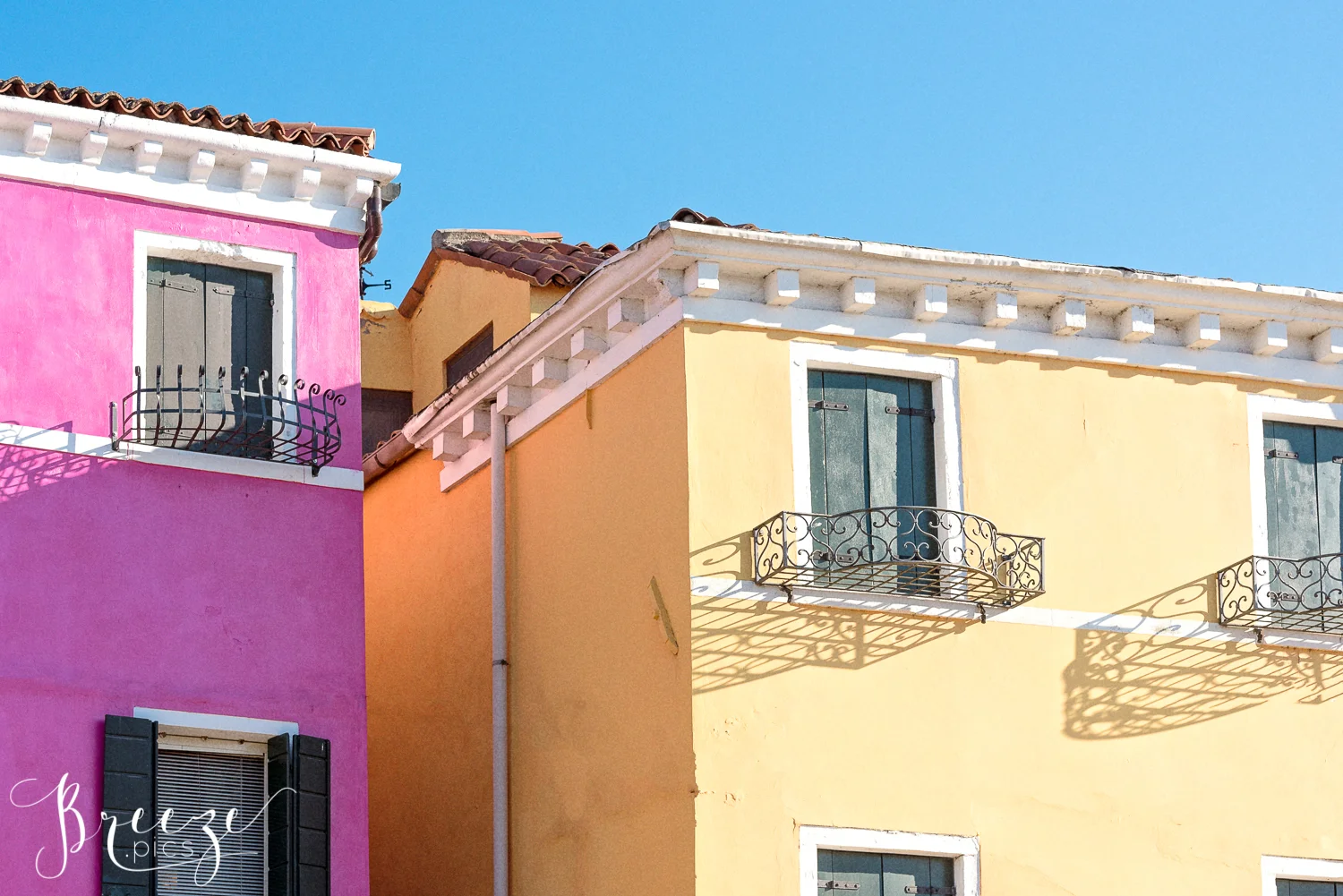Burano Venice Italy Travel Fine Art Print Photograph, Breeze Pics, Bernadette Meyers