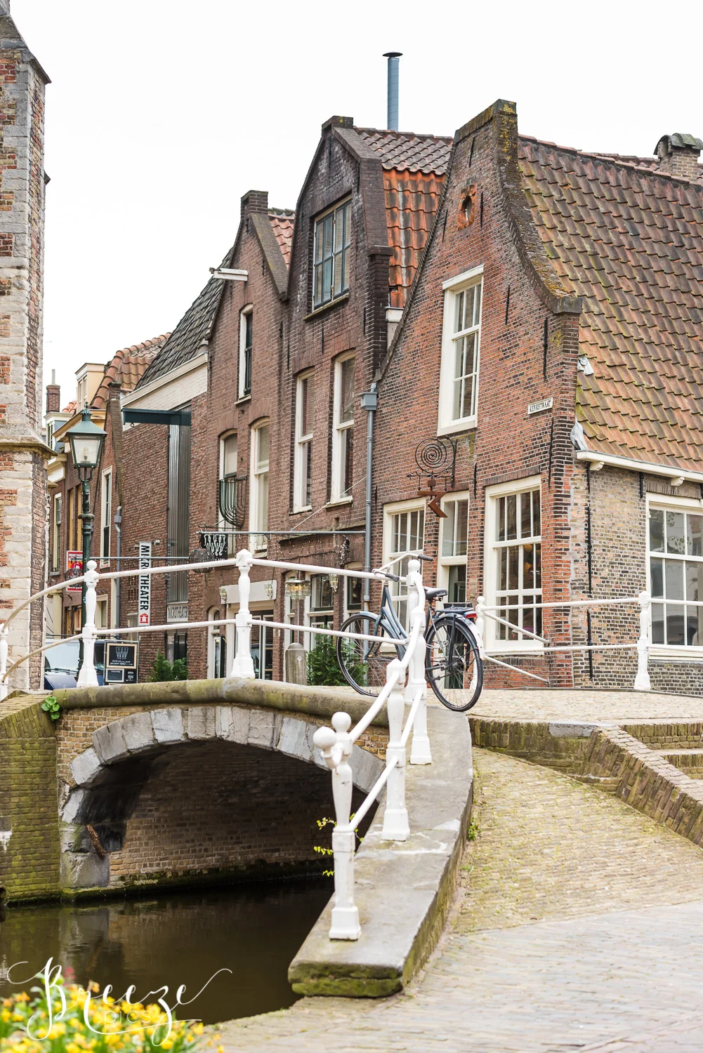 Delft House and Canal, The Netherlands, Travel Photography, Bernadette Meyers