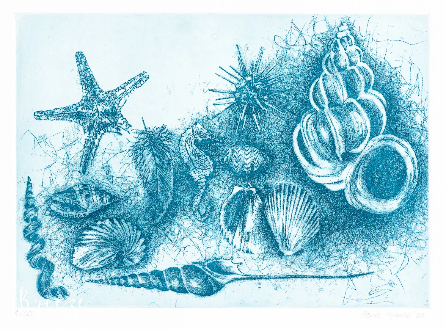 Ocean etching limited edition fine art print, Breeze pics