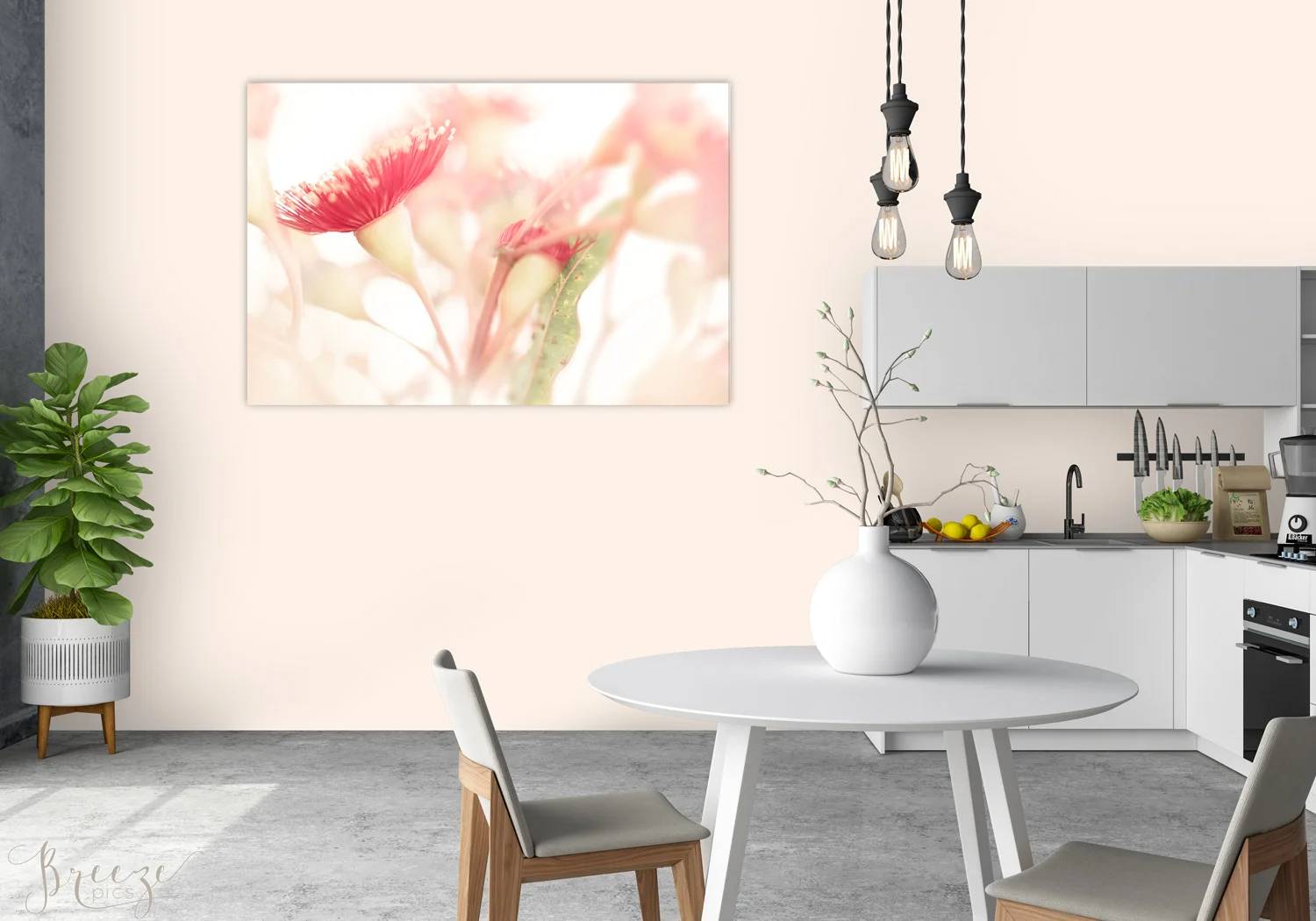 Eucalyptus Kitchen Mockup Limited Edition Fine Art Limited Edition Print, Breeze Pics