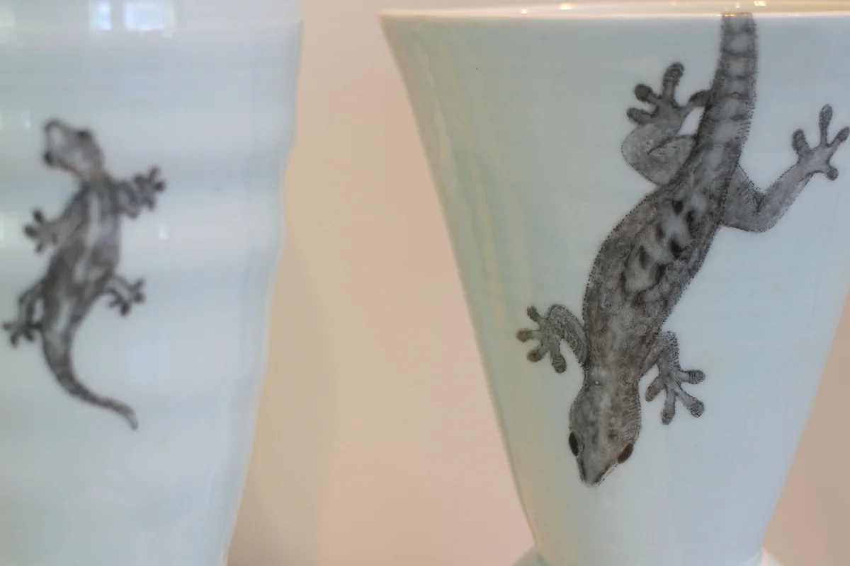 Gekko Decal on Celedon Glaze by John Dawson