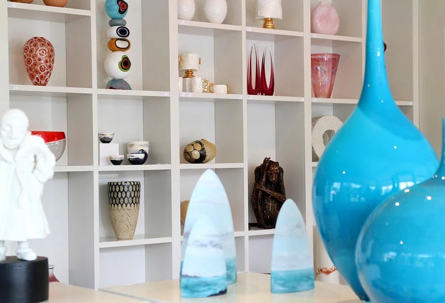 Peter Collis Bottle &amp; Orb, Rachel Murphy landscapes and Annie McIver sculpture