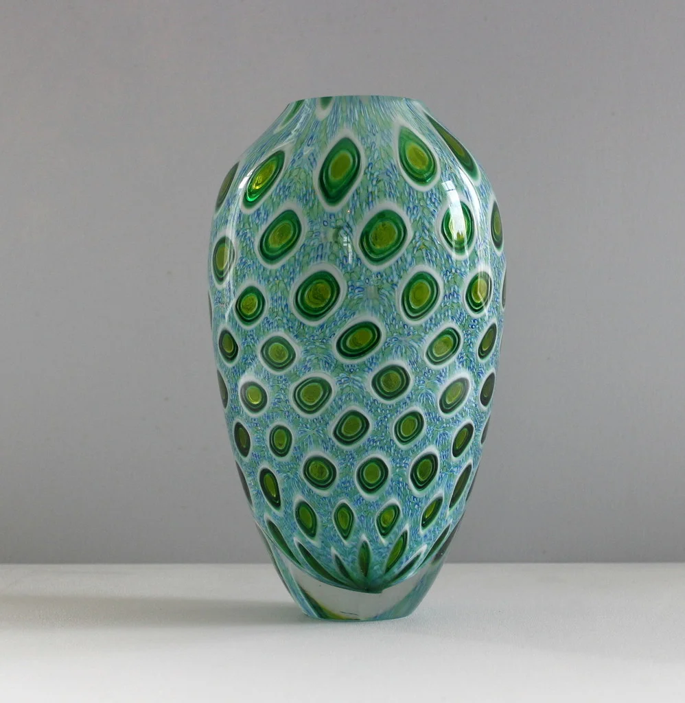 Limegreen Windowed Murrine Vase (25cm h x 14cm diameter), $2,200