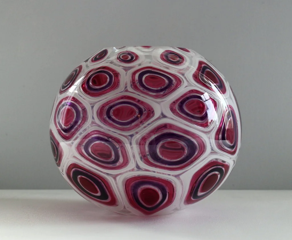 Gold Ruby Windowed Murrine Vase (19cm h x 22cm diameter), $ 2,300