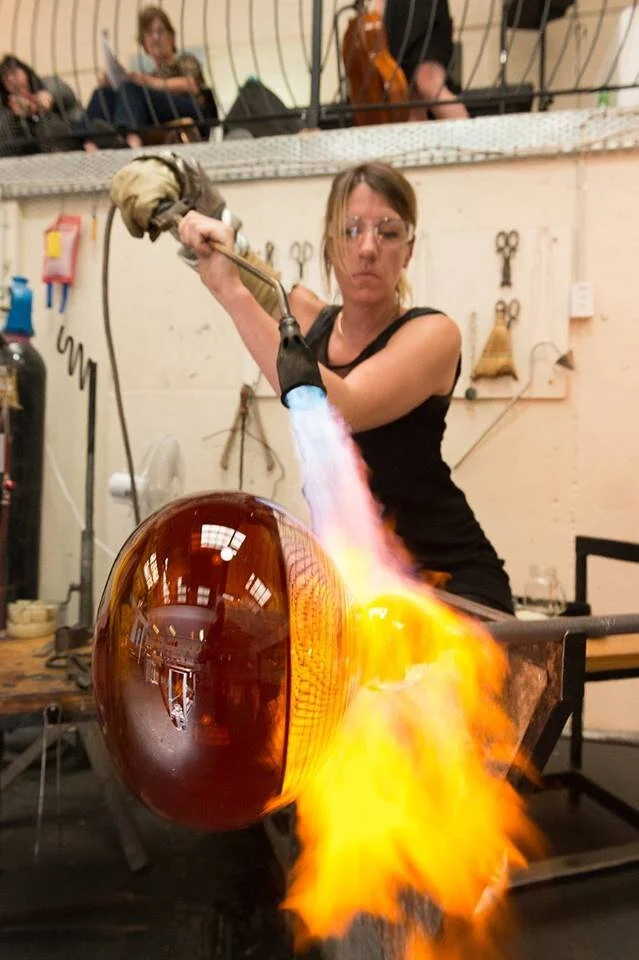 Katie Brown - 'masteress' of liquid toffee (aka glassblowing)