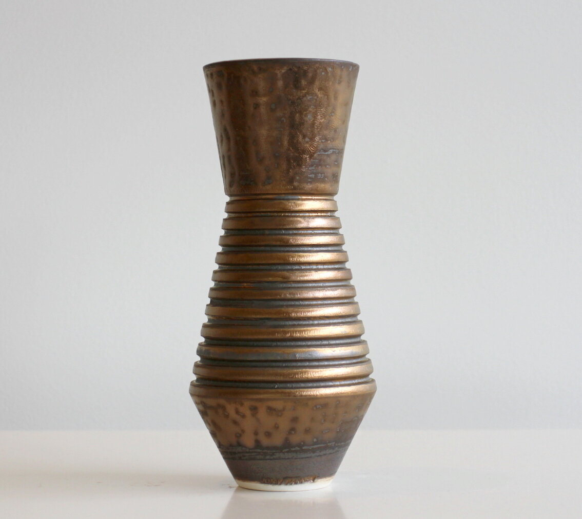 Gold Grooved Vessel